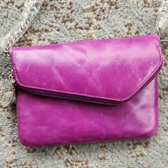 Hobo Bags Leather Convertible Asymmetrical Crossbody Bag Violet - Picture 6 of 13